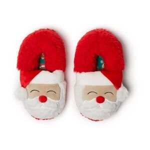 Christmas Slippers Santa Claus, Dearfoams Boy/Girl kids size 9/10 Slipper Shoes